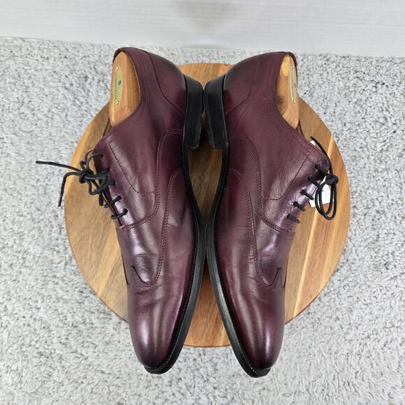 3DM Mens 11 Burgundy Maroon Leather Business Office Wingtip Oxford Dress Shoe main image 10